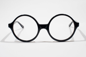Big round glasses in black by Kala Eyewear, made in USA. XL size.